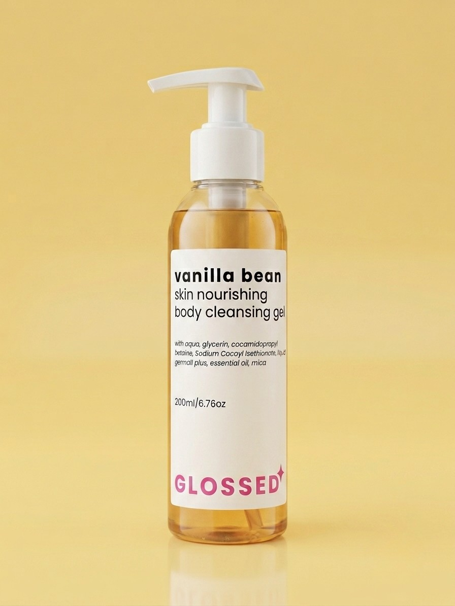 Vanilla bean glycerin infused body cleansing gel